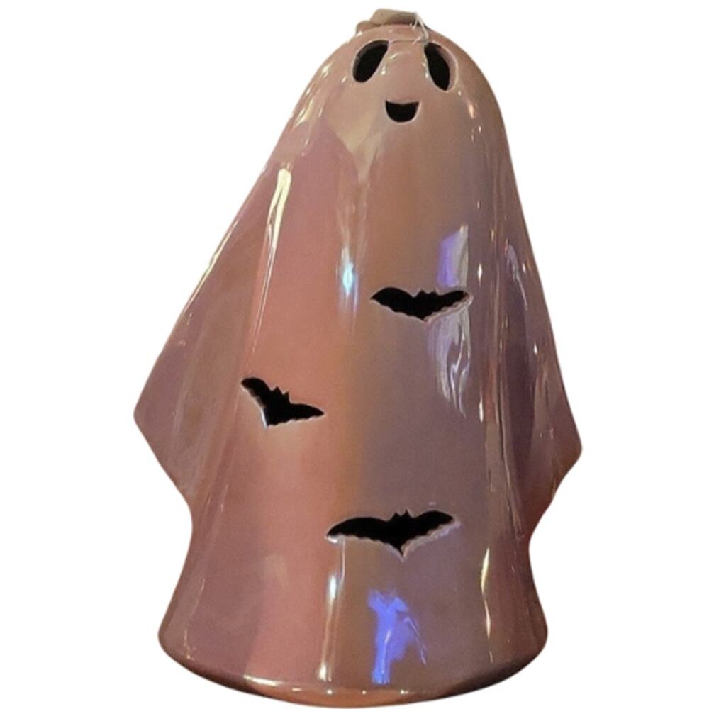 Ghouls & Goblins BIG Pink Iridescent Ceramic Ghost – 14” Tall – New